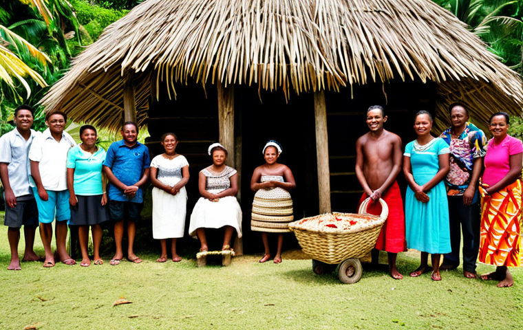 바누아투 결혼 문화 - Customary Wedding Ceremony**

A fully clothed Ni-Vanuatu couple during their traditional wedding cer...